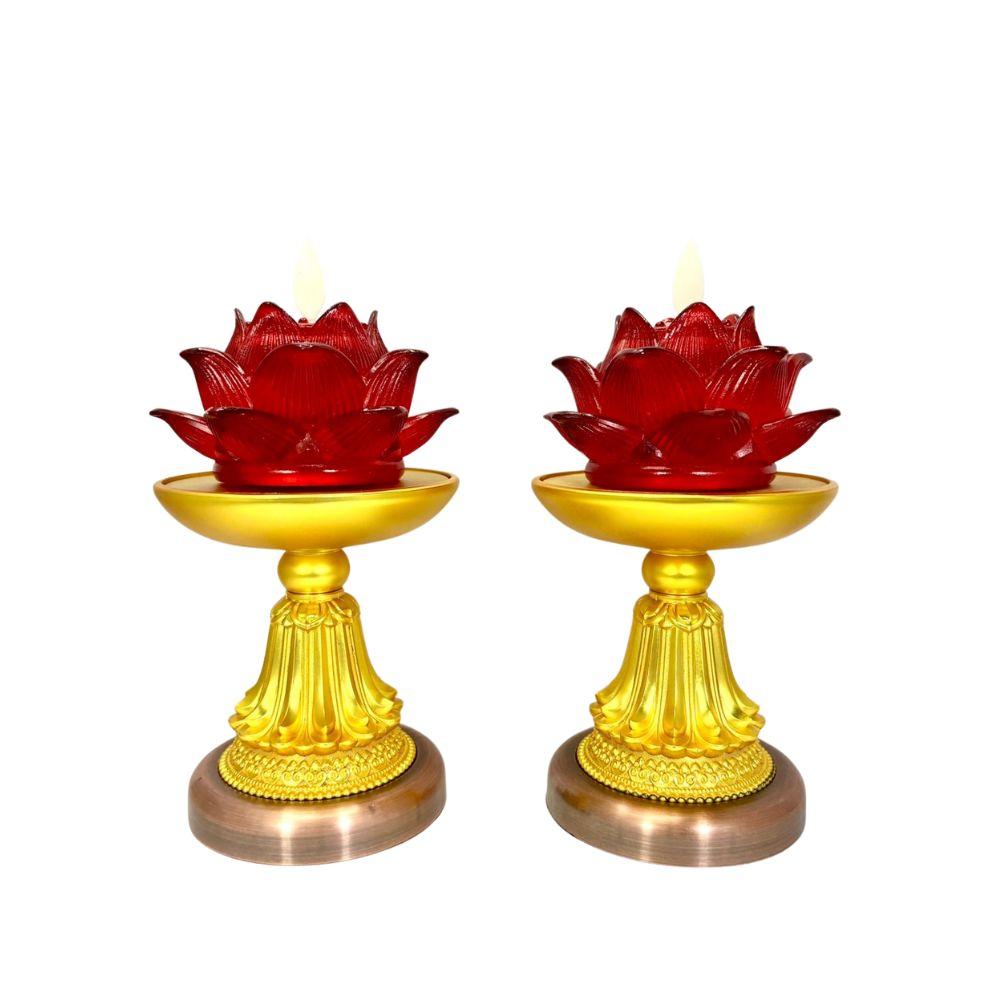 小蓮華蓮花燈搭大鋅合金底座 -祈願心燈(一對)